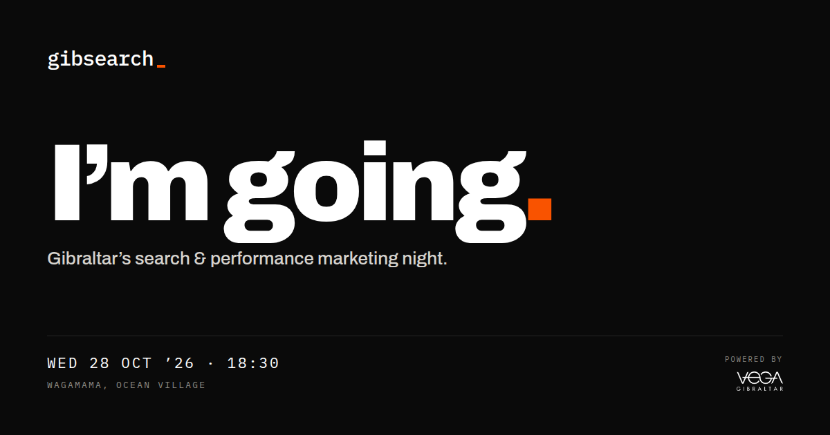A GibSearch card reading &ldquo;I&rsquo;m going.&rdquo; with the date and venue.